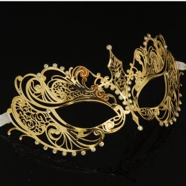Masquerade Mask for Men | Gold Masquerade Mask Metal M33143