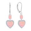 FYNSBLE Pink Heart Opal Earrings for Women Sterling Silver Gemstone