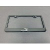 License Plate Frame Shop 1x "S" 3D Emblem BLACK Stainless