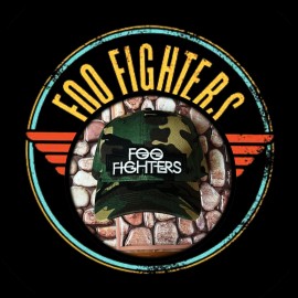 FOO FIGHTERS  CAMO HAT PATCHED AND ADJUSTABLE  NECKLACE