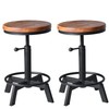 BOKKOLIK Set of 2-Industrial Bar Stool-Counter Height Chairs- Swivel Wooden