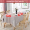 Vonabem 100% Waterproof Rectangle PVC Tablecloth, Vinyl Table Cloth Cover