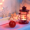 Ball Pillar Candles Set of 3 Red 3Inch Unscented Handpoured