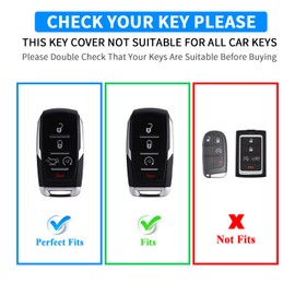 QBUC for Dodge Key Fob Cover, Fits for Dodge RAM 1500 2500 3500 4-5 Buttons 2019 2020 2021 2022 2023 TPU Key Fob Case with Keychain, Smart Remote Accessories Key Fob Protection (Red)