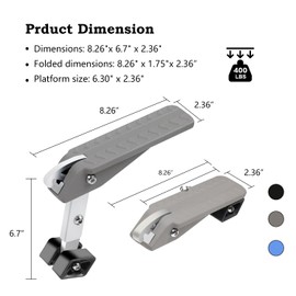 COWVIE Foldable Car Door Step Stand Pedal - Access to Vehicle's Roof Both Feet Wider Stand Pedal for Most SUV Truck Jeep, Max Load 400 Lbs