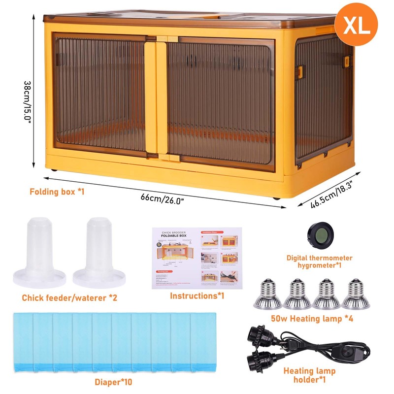 Chicken Brooder Box for Chicks Starter Kit, Large Chicken Brooder