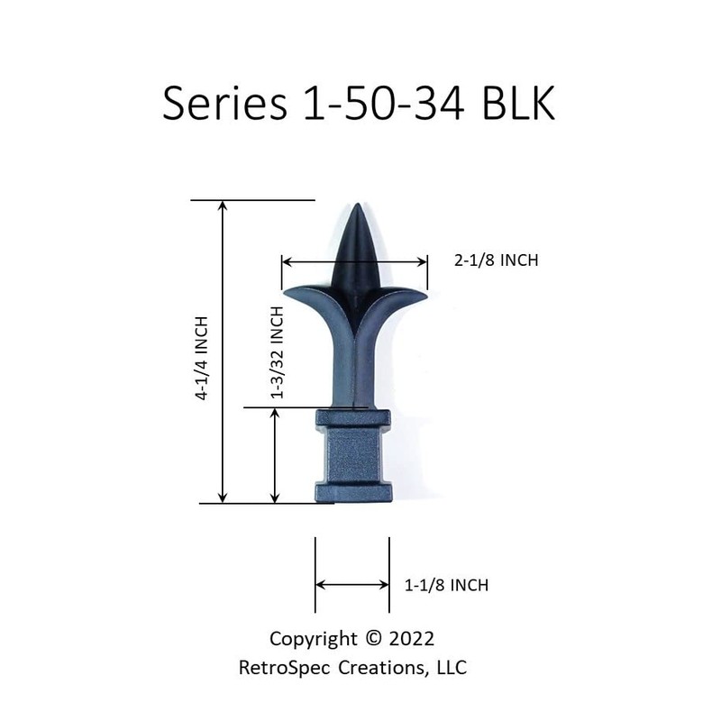 Retrospec Creations 25 Each for 3/4" Black Plastic Finial Tops
