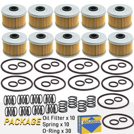 400EX Oil Filter Kit Compatible with Honda FourTrax 300 TRX300 TRX300FW TRX300EX TRX400EX TRX400FW Rancher 350 Foreman 400 450 500 520 Racher 420 Pioneer 500 520 TRX420 500 520 (Pack of 10)