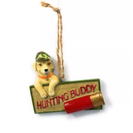 MWCBK Midwest of Cannon Falls Yellow Lab Hunting Buddy Christmas Tree Ornament Resin