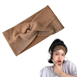 Bling Wide Stretchy Headbands for Women Girls Rhinestone Knot Headband for Fine Thin Hair Wrap No Slip Boho Headbands for Women Elastic Head Band for Sports Running Headbands Fabric Bandana Head Wrap