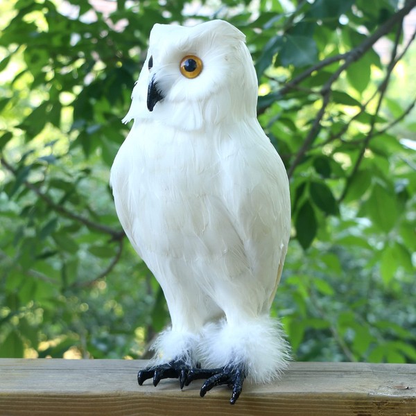 Basuo-9Q Realistic Feathered Owl Figurine Lifelike Bird Replica Simulation Wild
