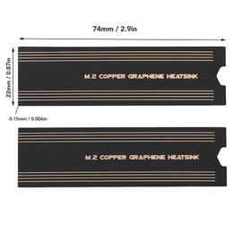 M.2 SSD Graphene Heatsink, 2pcs Laptop Heatsink, Precise Thermal Conductivity Rapid Cooling NVMe Copper Graphene Heatsink for Laptop PC