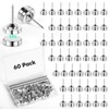 GOOLADA 60 Sets Magnetic Push Pins, Silver Magnetic Tacks, Flat