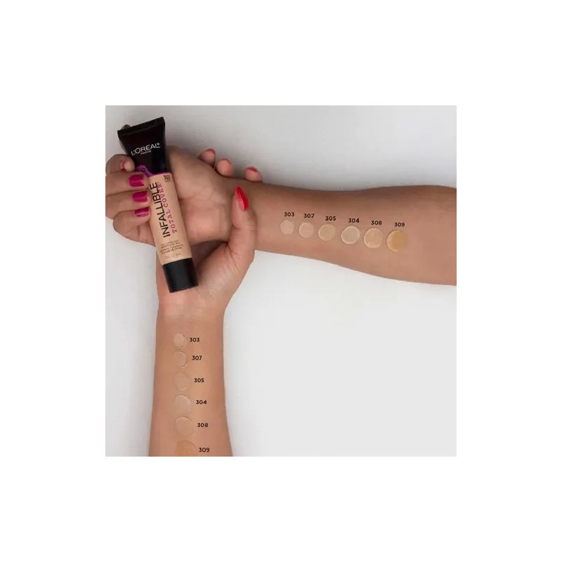 Base Maquillaje Alta Cobertura Infallible Total Cover Loreal Tono 305