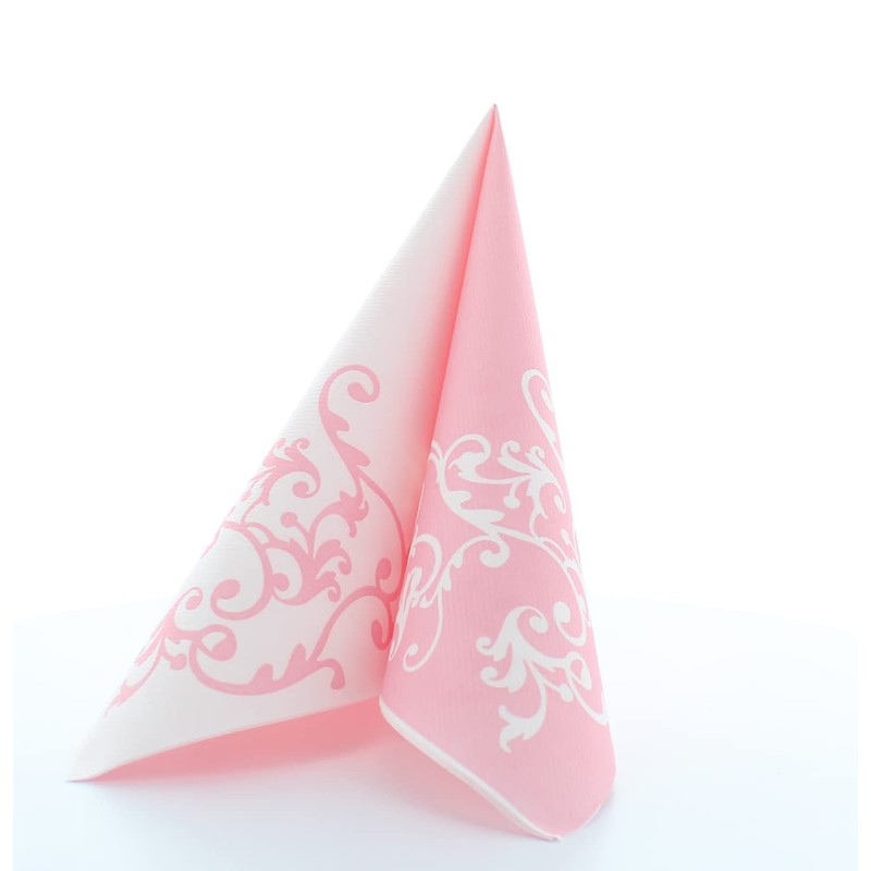 Napkins "Pomp" Airlaid Pack of 50 Rose / White