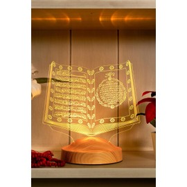 Ramadan Decorative Islamic Eid Mubarak Decoration 3D LED Lamp Gift for Friends (Kuran Standard)