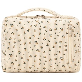 Toiletry Bag Women's Cosmetic Bag Wash Bag Size Toiletry Bag Organiser for Men and Women Makeup Bags Gifts, Yellow Flower