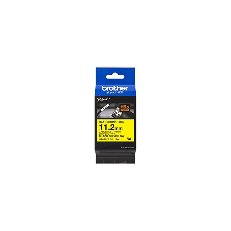 Brother Genuine Pro Tape HSe-631E Heat Shrink Tubing - Black