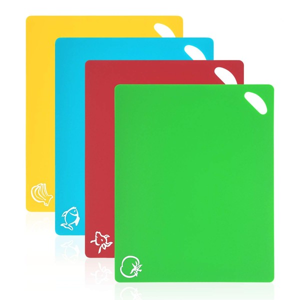 Vicloon chopping board colour plastic chopping board with food icons
