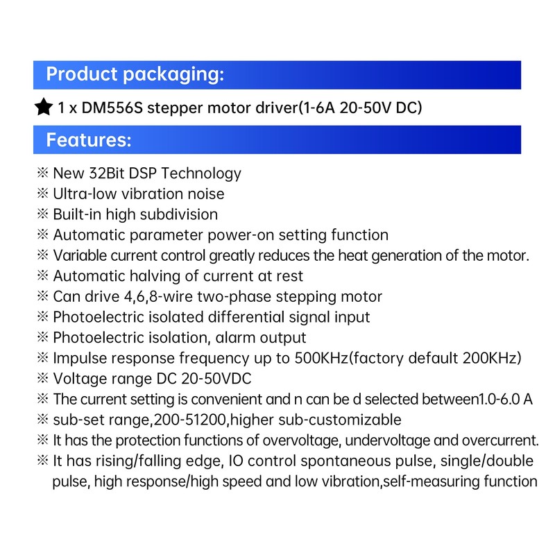 RATTMMOTOR DM556S Stepper Motor Driver MAX 6A CNC Digital Stepper