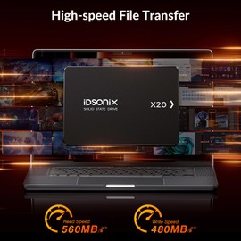 iDsonix 1TB 2.5'' SATA Internal SSD, SATA III 6GB/s Solid State Drive Up to 560MB/s, with 3D NAND Flash & Power Management, for Laptop and PC Desktop Increase Performance, X20