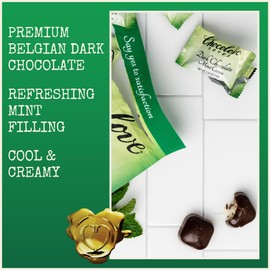 Chocolove Mint Crème Chocolate Bites | 55% Cocoa | Refreshing Mint Filling | Crafted with Premium Belgian Dark Chocolate | Non-GMO, & Gluten-Free, 3.5 oz Pack (8 Pack)