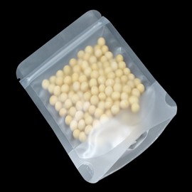 WACCOMT Pack Pack of 100 Resealable Stand Up Food Bags Matt Transparent Pattern Bags with Zip Heat Seal Bags with Tear Notch 14 x 20 cm (5.5 x 7.9 Inch)