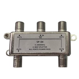 OFCN 4-Way Splitter 5-2400MHz for Satellite/Cable TV and Internet, CATV Antenna System