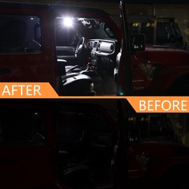 RERPRO Roll Bar Grab Handles with Dome Light for 1945-2025 Jeep Wrangler CJ YJ TJ JK JL Gladiator JT UTV Polaris RZR 2.0”-4.0” Roll Cage Paracord Grip Handle with Light Bar 2 Pack Red