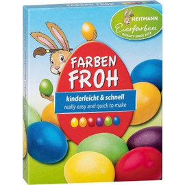 Heitmann Eierfarben Colour Fullness Liquid Egg Dyes, Pack of 6, 1017049, Yellow, Orange, Red, Green, Blue, Plum 30 ml