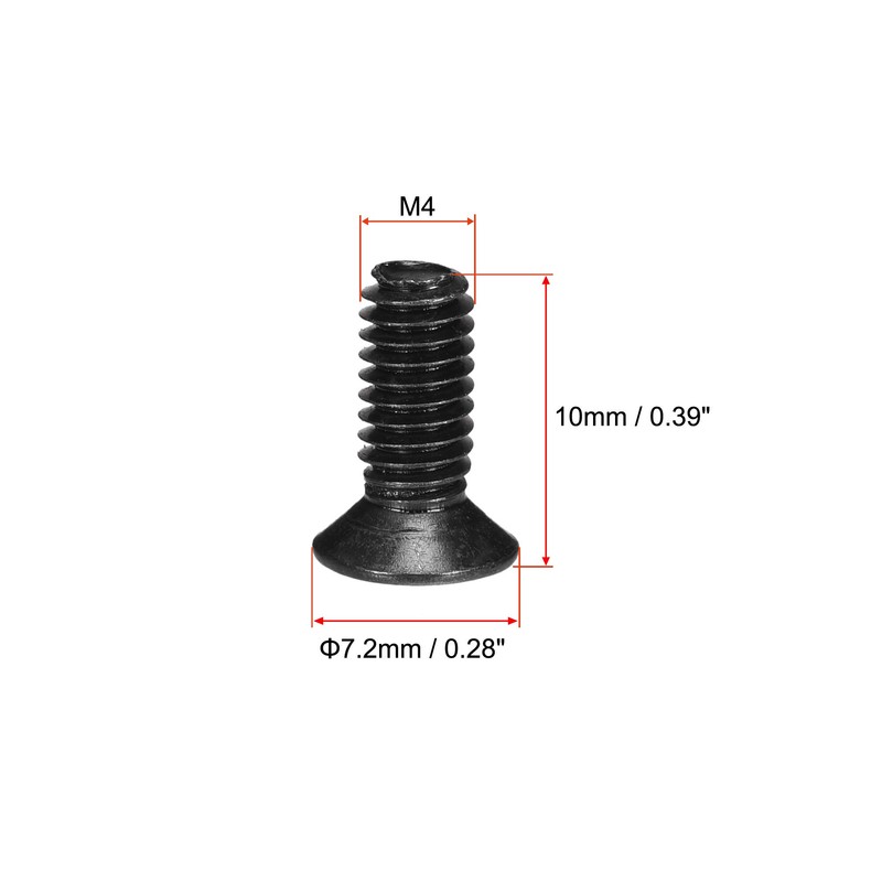 sourcing map M4 x 10mm Phillips Screw Fastener Black for
