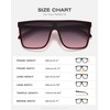 Fozono Trendy Square Oversized Sunglasses for Women Men Retro Flat