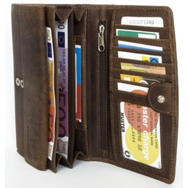 Women's Brown Natural Durable Genuine Leather Wallet