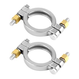 QWORK Sanitary Clamp, 2 Pieces 2" High Pressure Bolted Tri Clamp Clover, Stainless Steel 304