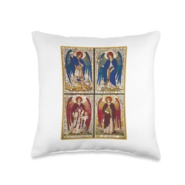 Archangels Gabriel Michael Uriel Raphael Throw Pillow