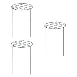 Generic 3 Pieces Peony Support Cages Plant Support Stakes Metal Frames Elegant Grow Through Hoops for Yard Tall Plant Flopping Flower, Grid