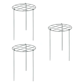 Generic 3 Pieces Peony Support Cages Plant Support Stakes Metal Frames Elegant Grow Through Hoops for Yard Tall Plant Flopping Flower, Grid