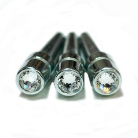 WE Games Chrome Cribbage Pegs with Austrian Crystals - Set of 3 - Crystal Clear