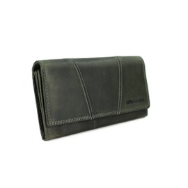 Hill Burry Vintage Leather Women's Purse Blue / Brown / Grey / Green / Red / Black / Pink, Soft Leather 17.5 x 10 x 3 cm (W x H x D), grey