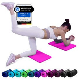 REFIT FITNESS PainProtect SmartCell NBR Yoga & Fitness Pad Comfort-Mini 25 x 61 x 1.5 cm Small Non-Slip Sports Mat Gymnastics Knee Pads Pink Set of 2