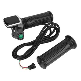 Akozon LCD Display Electric Bike Throttle Grip with Switch, Full Twist 6 Cores E-Bike Speed Controller, 48v Volt 36v for Kids and Adults (48V)