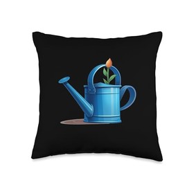 Watering Can with Flowers Growing Flower with Watering Can Costume for Boys and Girls Throw Pillow, 16x16, Multicolor
