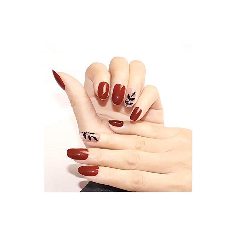 24 Pieces Nail Tips Nuances Paint Nails Sheer Nails