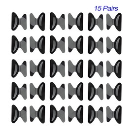 Eyeglass Nose Pads Adhesive 15 Pairs Silicone Soft Anti Slip Nose Pads for Glasses Sunglasses Plastic Frames (Black 2.5mm)