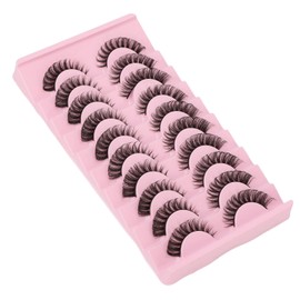 Juego de 10 Pares de PestañAs Postizas, PestañAs Postizas Multicapa 3D Reutilizables, PestañAs Postizas, Tiras Rusas, Potenciadores de PestañAs y...  