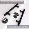 LONTAN 10 Black Cupboard Handles 96mm Kitchen Cupboard Handles Black