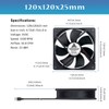 GDSTIME Dual Speed Control USB Fan 120mm, 2 Pack 120x120x25mm