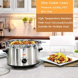 20 Counts Slow Cooker Liners and Cooking Bags, Extra Large Size Fits 6-10QT Pot, 14"x 22", BPA Free, Suitable for Oval & Round Pot (20)