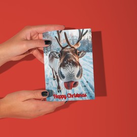 Funny Christmas Card Reindeer Selfie For Men & Women Perfect For Friends & Family Modern Luxury Xmas Design