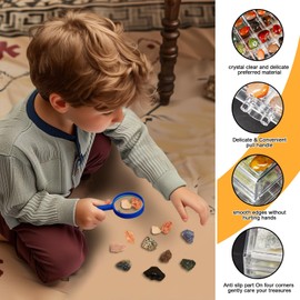 Crystal Rock Collection Display Case - Display Shelf for Collectibles - Rock Collections Box for Kids - Rock Collection Storage - Rock Collections Box for Kids 5 Layers